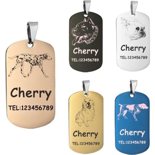 Personalized Dog Supplies Dog Cat Tag Anti-lost Nameplate Collar Accessories ID Tags High Quality Stainless Steel Puppy Custom