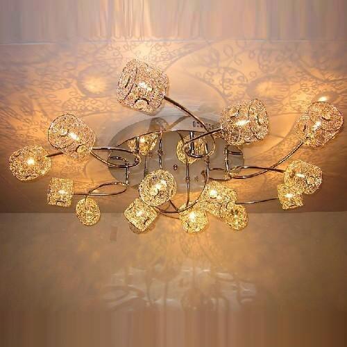 Modern Aluminum Wire Crystal Columna Ceiling Living Room Lamp Bedroom Study Room Aluminum Wire Bedroom ceiling light