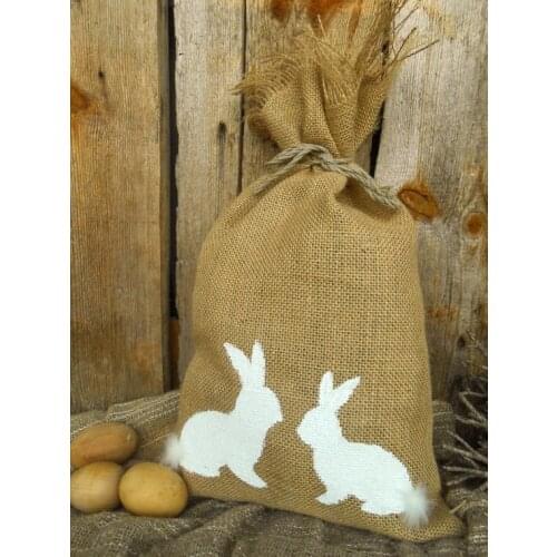 Shabby Chic Easter Bunny Burlap Wedding Party Gift Favour Bags birthday Bachelorette Hangover Kit party favor Candy pouches