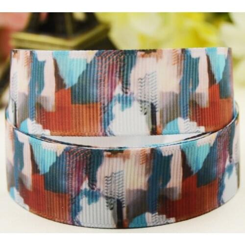 22mm 25mm 38mm 75mm Abstract pattern printed Grosgrain Ribbon party decoration 10 Yards X-04466