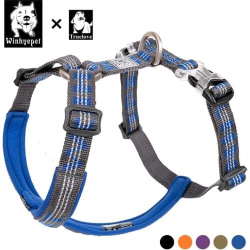 Truelove Dog Harness Collar Soft Safety Pulling Walking Harness For Dog Strap Belt Run Multi-Use Support Truelove Odblaskowe