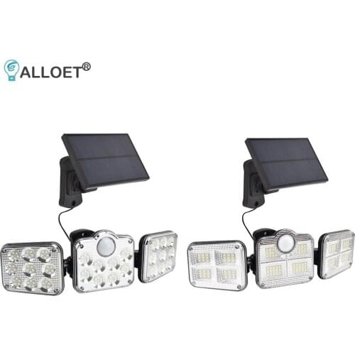 3 Head 138LED Solar Lights 3 Modes Outdoors Motion Sensor Illumination Super Bright IP65 Waterproof Remote Control Wall Lamp