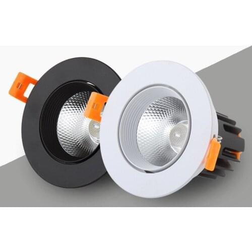 Dimmable Recessed Sconces Round Anti Glare COB LED Downlights 7W 9W 12W CREE LED Ceiling Lights Background Indoor Lighting Lamps