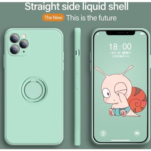 Ultra-thin Liquid Silicone Magnetic Phone Case For iPhone 12 11 Pro SE XS max XR XS X 8 7 Plus Bracket Protection Cover