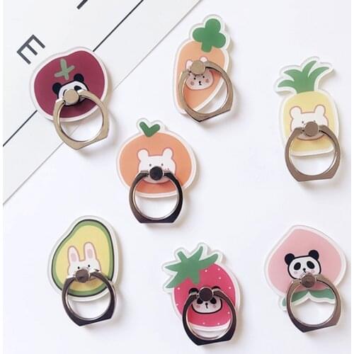 Universal Ring Holder Mobile Phone Holder Stand Cute Fruits Panda & Bears Finger Ring Holder suporte celular For All Phone Table