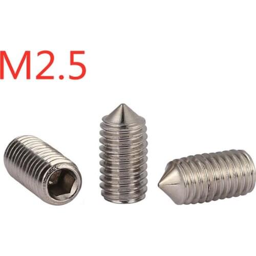 M2.5 DIN914 Stainless Steel Hex Socket Set Screw With Cone Point SUS304