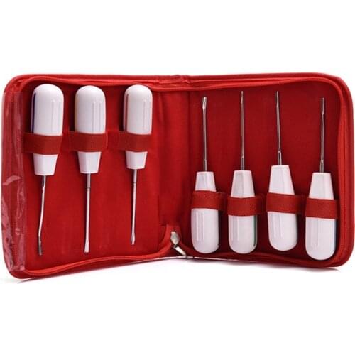 7pcs/set Dental curved root elevator dentistry dentist elevators instrument teeth whitening equipment dentista stainless steel