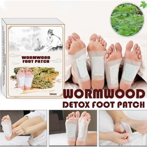 10 Packs Wormwood Detox Foot Patch Bamboo Foot Pads Slimming Foot Patches Improve Sleep Anti-Swelling Ginger Foot Sticker