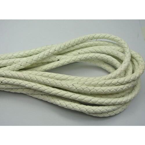 16.4 Feets White Round Braided Bolo Leatherette Jewelry Cord 7mm