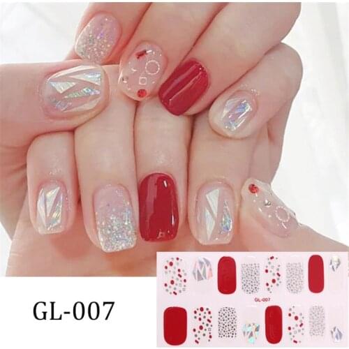 16Pcs/Sheet Fashion Shiny Manicure Decoration Glitter Style Designed Full Cover DIY Nail Art Stickers Nail Decoration Nail Wraps