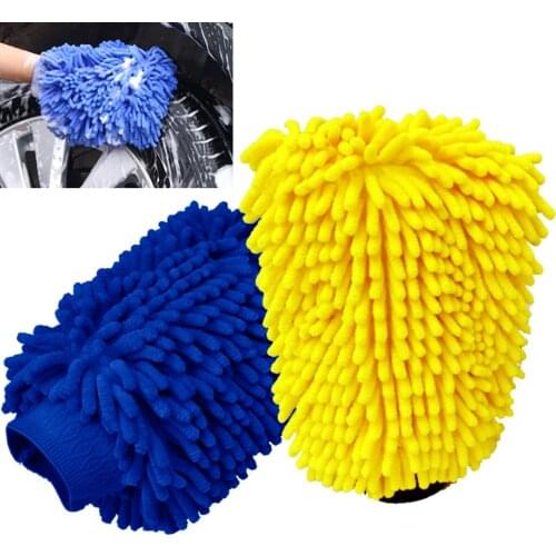 2Pcs Car Washing Gloves Soft Coral Mitt Glove Anti-scratch Gloves Multifunction Thick Cleaning Glove Car Detail Cleaning Tools