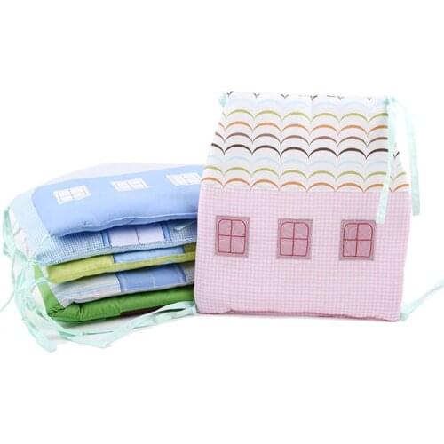 30x30cm Baby House Shape Bumper Crib Breathable Cotton Liner Pillow Protector F3ME