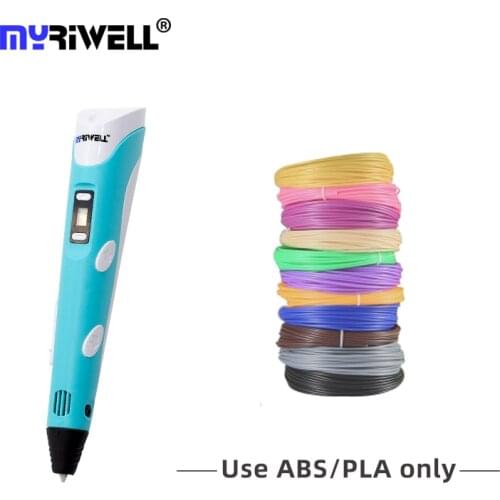 Myriwell New 3D Drawing Printing Pen LED screen1.75mm ABS/PLA filament 3D Printer Pen creative best gift pens for kids