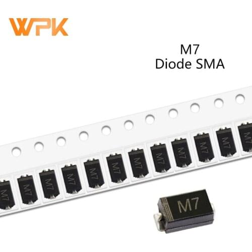 50Pcs SMD Rectifier Diode DO-214AC M7F M7 M4 M2 M1 1A 50V 100V 200V 400V 600V 800V 1000V SMA Electronic Silicon Diodes