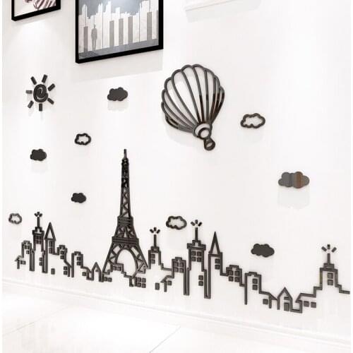 Acrylic 3d three-dimensional wall stickers living room sofa background wall bedroom warm childrens room decorations