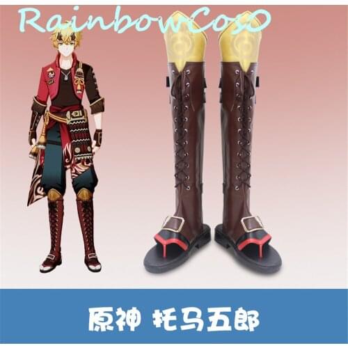Genshin Impact THOMA Gorou Render Cosplay Shoes Boots Anime RainbowCos0 Christmas Game Anime Halloween W1858