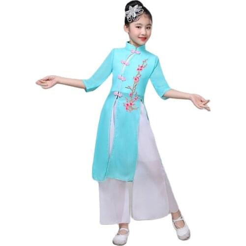Children Yangko Dance Costume Hanfu Dress Stage Costume Hanfu Women Girls Han