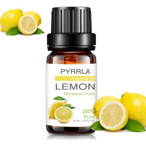 Pyrrla 10ml Lemon Pure Essential Oils For Aromatherapy Humidifier Purifying Air Orange Ginger Myrrh Massage Relax Essential Oil