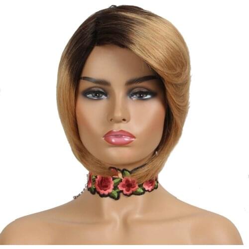 Rebecca Short Straight Hair Bob Wig Human Hair Wigs For Black Women Human Hair Full Wig Peruvian Remy Fashion Bob Wigs Red Blond