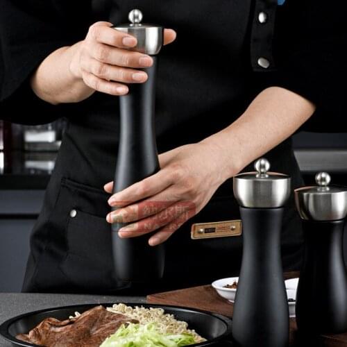Black wood pepper mill ceramic core kitchen tool 304 stainless steel manual pepper mill