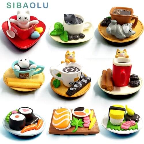 Kawaii cute sushi Dessert Cat figurine mini animal home decor miniature fairy garden decoration accessories modern Bonsai figure