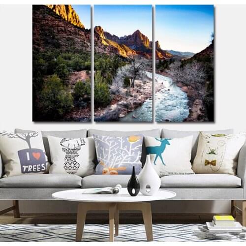 Natural scenery Mountain3p KIT Canvas Painting Modern Home Decoration Living Room Bedroom Wall Decor Picture