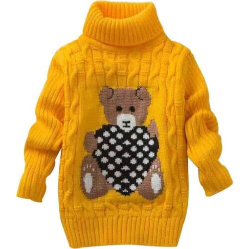 2021New Cartoon Autumn Winter Baby Boys Girls Kids Childrens Babi Warm Turtleneck Sweaters Pullover Cardigans Top clothes Out