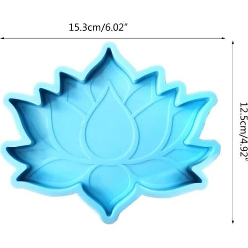 DIY Crafts Decor Lotus Flower Coaster Epoxy Resin Mold Cup Mat Silicone Mould W0YA