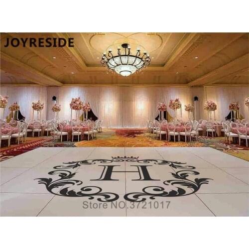 Custom Names Wedding Dance Floor Decal Groom Flower Pattern Simple Fashion Style Design Wall Sticker Vinyl Designs M367