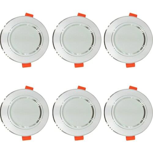 5W 6pcs LED Ceiling Recessed Down Light Fixture for Hallway-Siliver Line