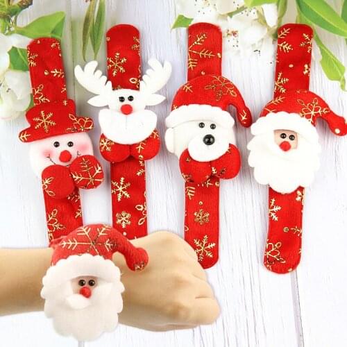 Christmas Bracelet Xmas Toy Snowman Elk Santa Claus Patting Circle Christmas Gifts Children Toys Adults Kids Bracelet Ornament
