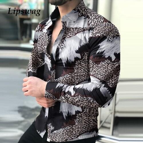 Autumn New Casual Floral Printed Shirt For Men 2021 Spring Fashion Button Turn-down Collar Tops Mens Shirts Harajuku Streetwear