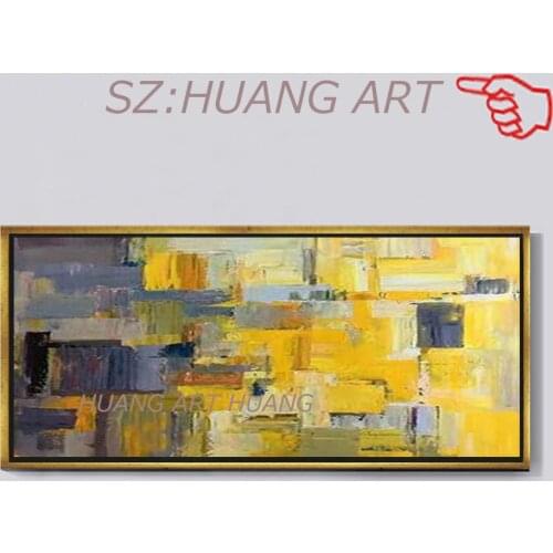 Hand-painted gold abstract oil painting and modern art photo wall of the sitting room the bedroom home decoration