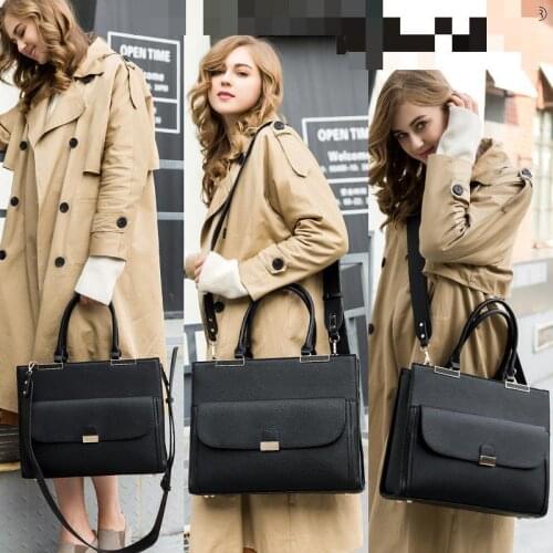 Fashion Style Document Notebook Office Lady Totes Laptop Shoulder Messenger Bag Multifunctional Business & Leisure Bags Black