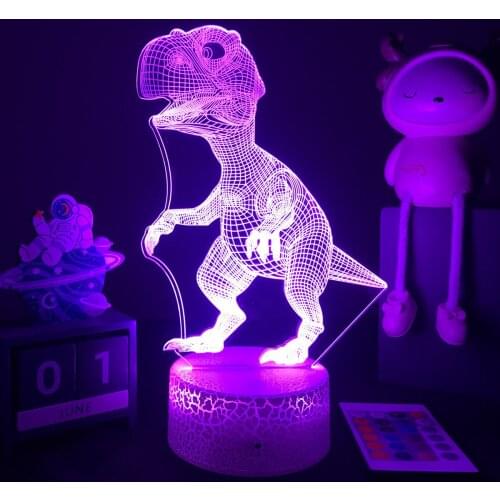 3D LED Dinosaur Nightlight Baby Tyrannosaurus Figure Bedside Lamp For Kids Child Bedroom Decor Birthday Gifts