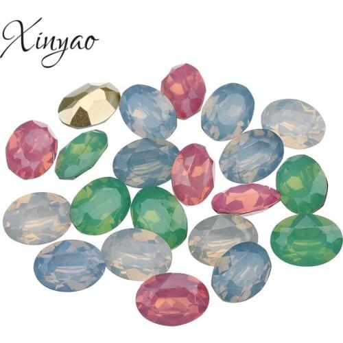 XINYAO 100pcs Sew On Crystal Glass Rhinestone Glass Beads Loose Crystal Beads For DIY Clothing Decoration Jewelry Making F5586