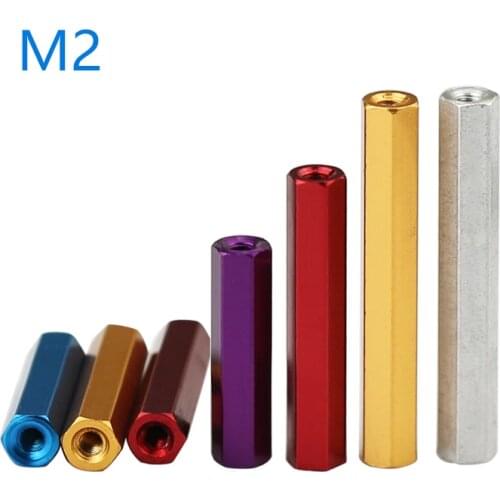 10PCS M2 Hex Aluminum Alloy Standoff Spacer Screws Hexagonal Stud Hollow Pillars Colour Spacing Screw Nuts