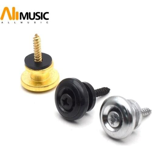 10pcs Metal Mushroom Ukulele Bass Guitar Strap Lock Chorme Black