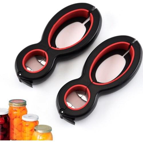 2PCS 6 in 1 Multi Function Can Beer Bottle Opener All in One Jar Gripper Can Beer Lid Twist Off Jar Wine Opener Claw