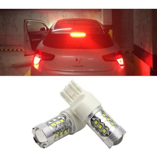 2x High Power 30W 50W 80W CREE Chip T20 7443 W21/5W Auto LED Bulbs Car Reverse Lights Signal Backup DRL Lights White Red Amber