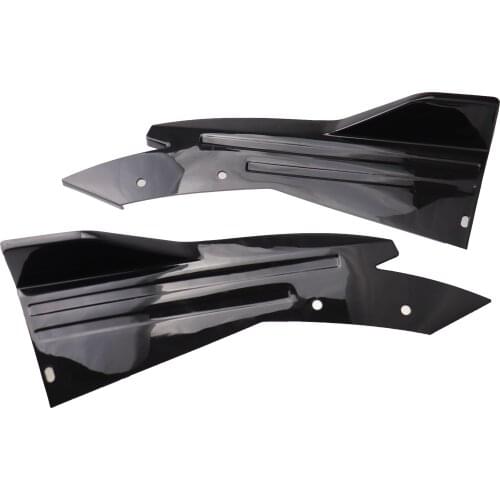 2pcs Universal Car Rear Bumper Spoiler Canards Fin Diffuser Winglet Side Skirt Lip Wrap Angle Splitters Guard Black Carbon Fiber