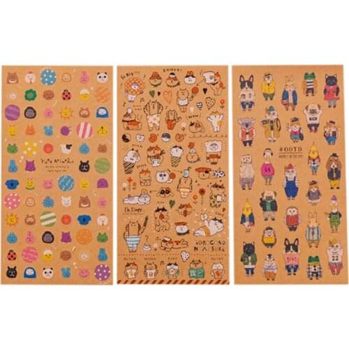 40packs/lot Cartoon Cat Paper Stationery Sticker Adhesive Decorative Paper Stickers Scrapbooking Diary Stickers Wholesale