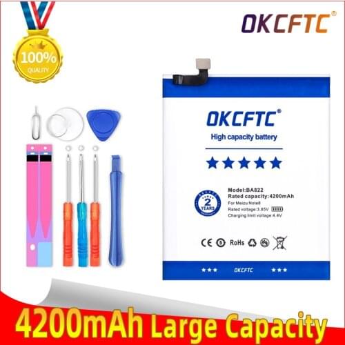 OKCFTC New Original 4200mAh BA822 Battery For Meizu Note 8 Note8 M822H M822Q Mobile Phone Batteries