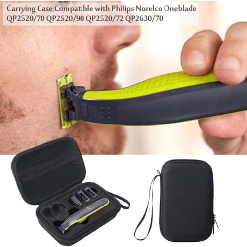 Carrying Case Zipper Pouch EVA TravelBag for Philips Norelco Oneblade QP2520/70 QP2520/90 QP2520/72 QP2630/70 Shaver