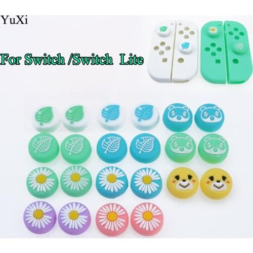 Animal Crossing Girl Flower Leaf Thumb Stick Grip Cap Joystick Cover For Nintendo Switch Lite Joy-Con Controller Thumbstick Case