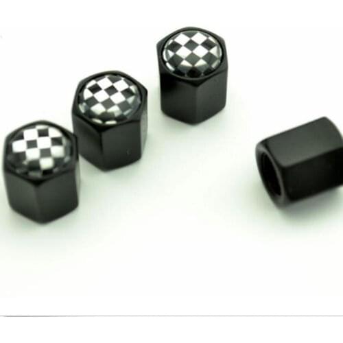 Hot 4x checkered Tire Valve Stem Caps Universal Fit MINI Cooper Clubman R50 R55 R56 free shipping
