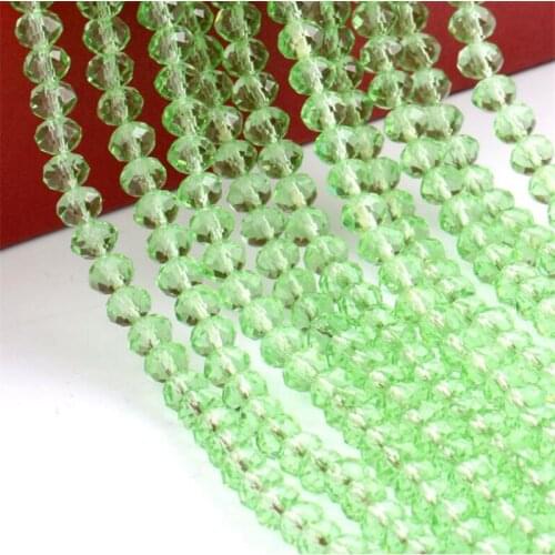 MHS.SUN Lt Peridot color crystal beads 2mm-18mm rondelle faceted crystal glass beads loose spacer round beads for jewelry making