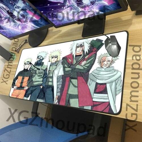 XGZ Large Mouse Pad Black Lock Edge Naruto Computer Custom Personality Jiraiya Company Table Mat Speed Coaster Rubber Non-slip