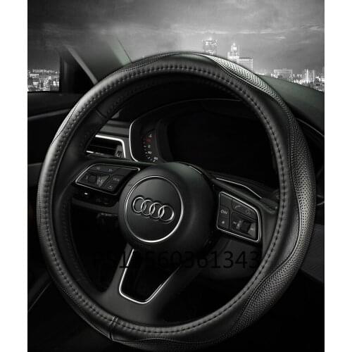 For Audi A4L A6L A3 A5 A7 A8 Q3 Q5 Q7 Q2L steering wheel cover leather car grip cover four seasons