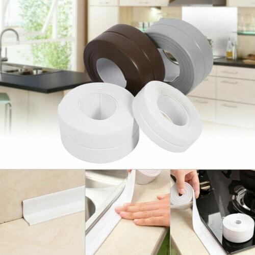 3.2mx38mm Bathroom Shower Sink Bath Sealing Strip Tape Caulk Strip Self Adhesive Waterproof Wall Sticker for Bathroom Kitchen